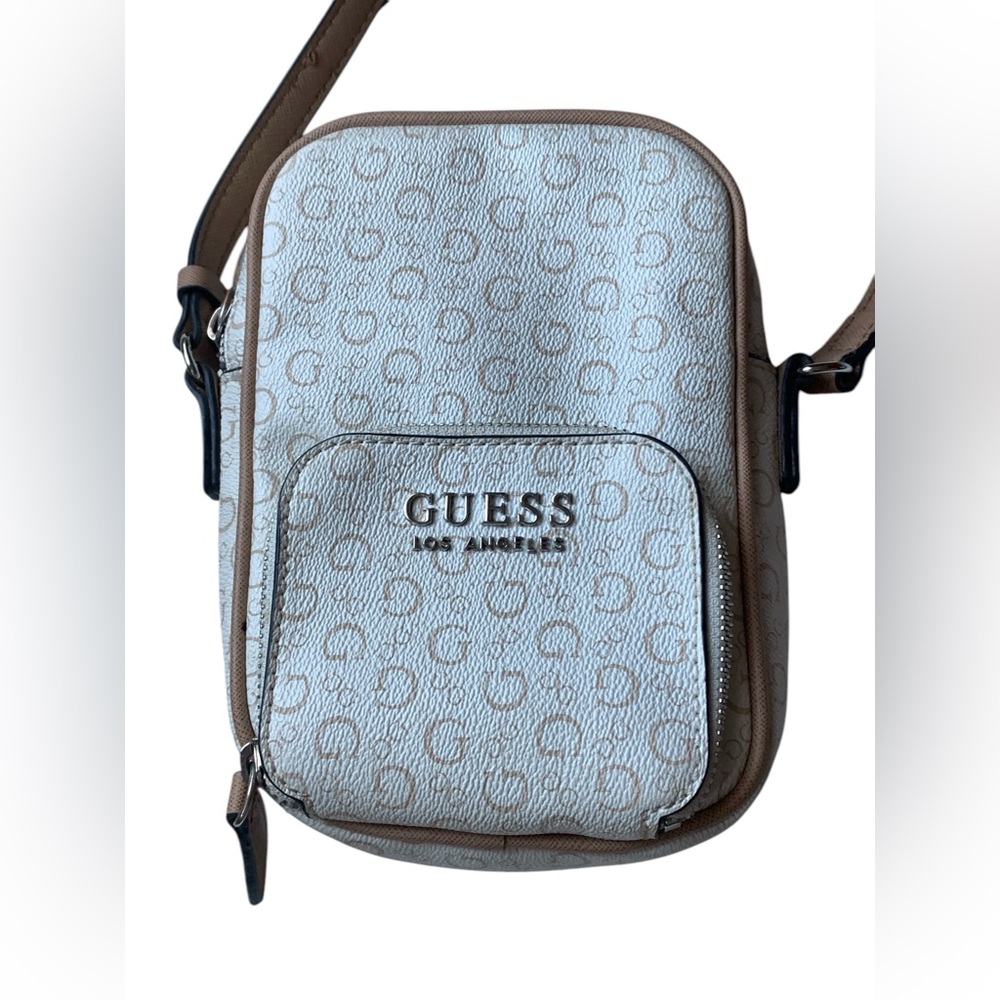 GUESS Los Angeles Women's Cream/Tan Crossbody Bag Handbag Purse - Picture 2 of 10